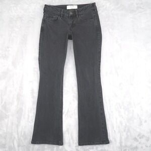 Hollister Jeans Womens 2R W26 Fits 27x31 Black Low-Rise Boot Grunge Retro Flare
